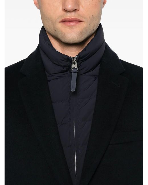 Mackage Black Layered Single-Breasted Coat for men