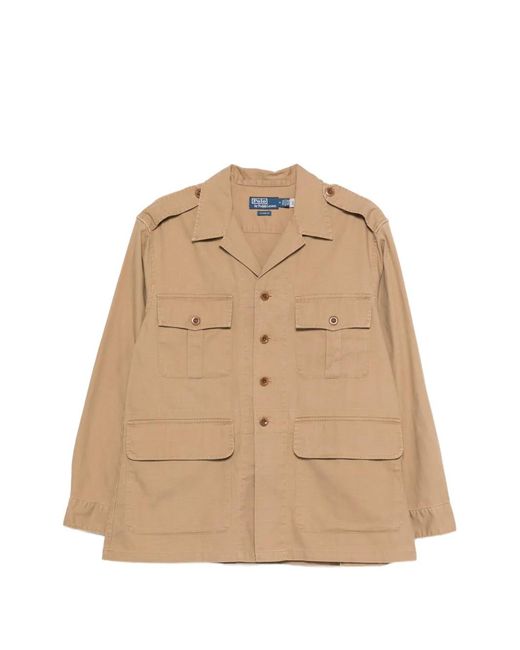 Polo Ralph Lauren Natural Button-Fastening Flap-Pocket Shirt for men