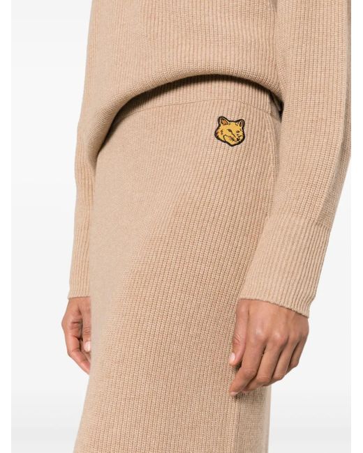 Maison Kitsuné Natural Fox Head Midi Skirt