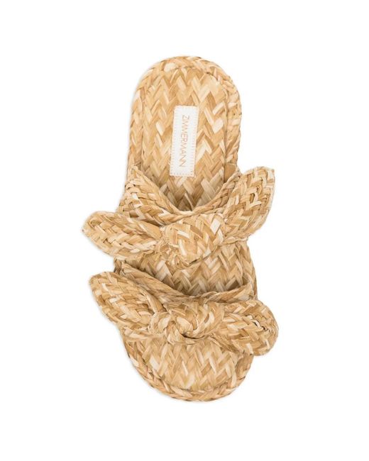 Zimmermann Metallic Carousel Linen Sandals