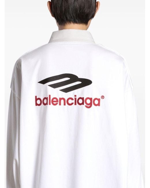 Balenciaga White 3b Sports Icon Hybrid Shirt for men