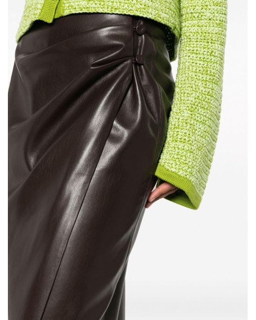 Jupe longue à design drapé Nanushka en coloris Black