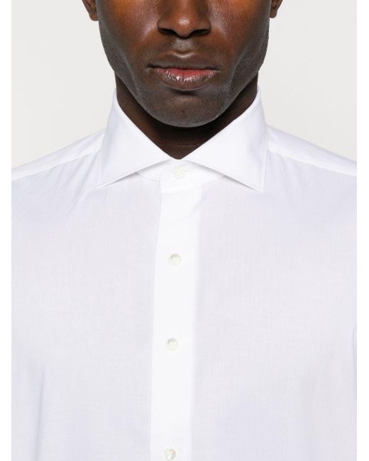 Camicia a maniche lunghe di Canali in White da Uomo