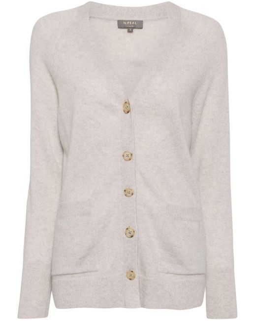 N.Peal Cashmere Erin Cashmere Cardigan in het Gray