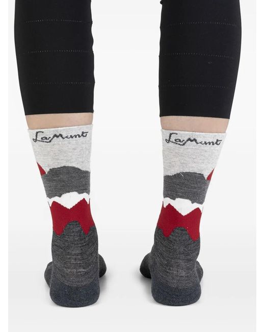Lamunt Gray Landscape-Print Socks