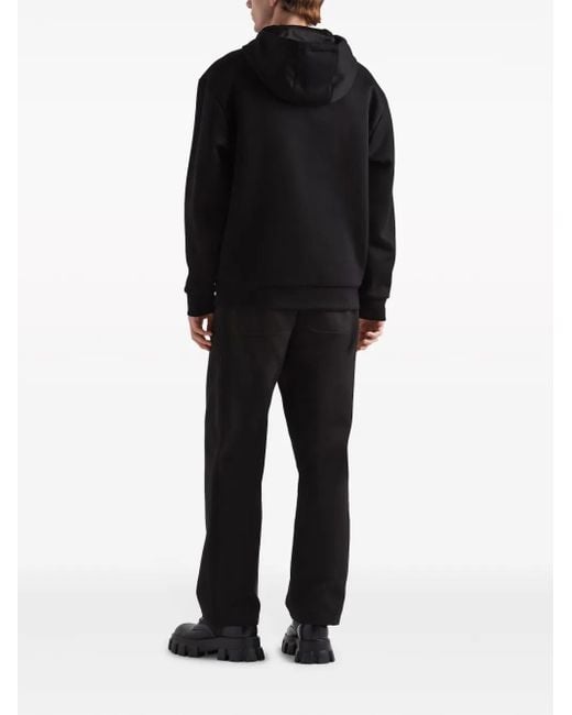Felpa Con Cappuccio di Prada in Black da Uomo