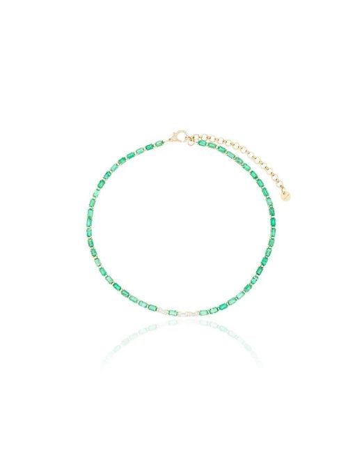 SHAY Blue 18K Emerald And Diamond Tennis Choker
