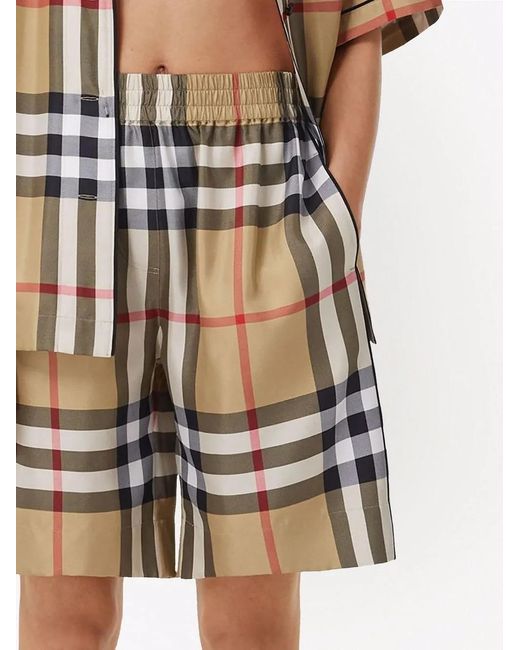 Burberry Natural Shorts Mit Kariertem Detail