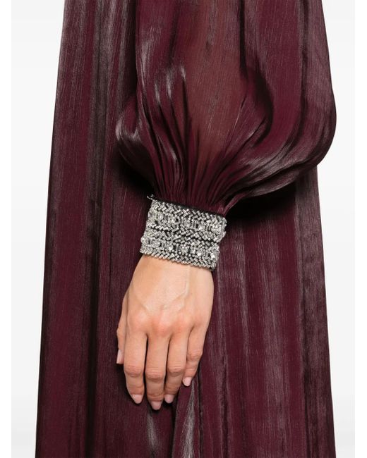 Nissa Purple Midikleid Mit Perlen