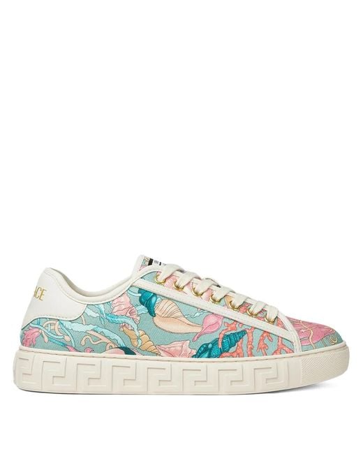 Versace Blue Underwater Barocco Greca Sneakers