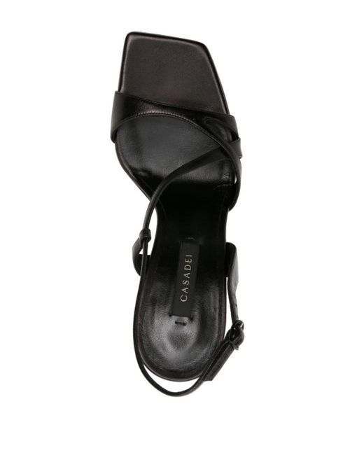 Casadei Black Geraldine 100mm Leather Sandals