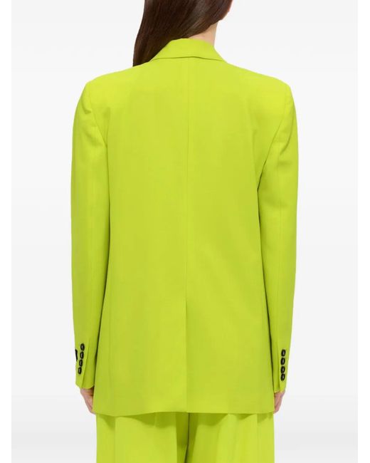 MSGM Yellow Blazer À Boutonnière Croisée