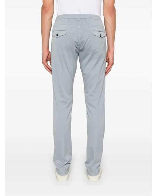 Eleventy Blue Drawstring Straight-Leg Trousers for men