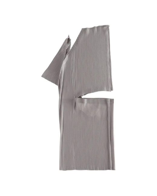 Issey Miyake Gray Cut-Out Pleated Top