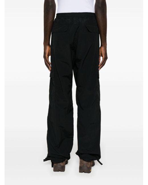 MSGM Black Ripstop Structure Trousers for men