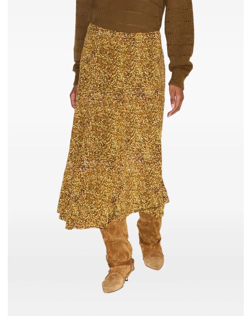 Isabel Marant Metallic Hortensia Midi Skirt