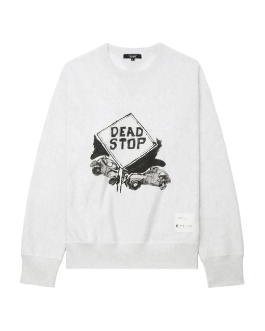 Comme des Garçons White Dead Stop Graphic Sweatshirt for men