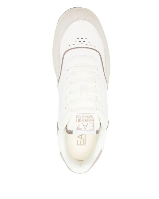 メンズ EA7 レザースニーカー White
