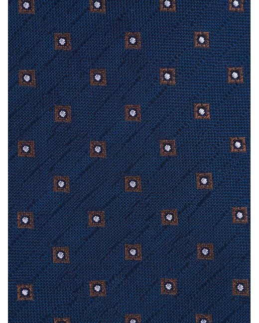 Canali Blue Geometric-Pattern Tie for men