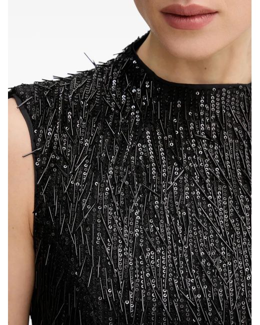 Bardot Black Christa Hourglass Beaded Mockneck Dress