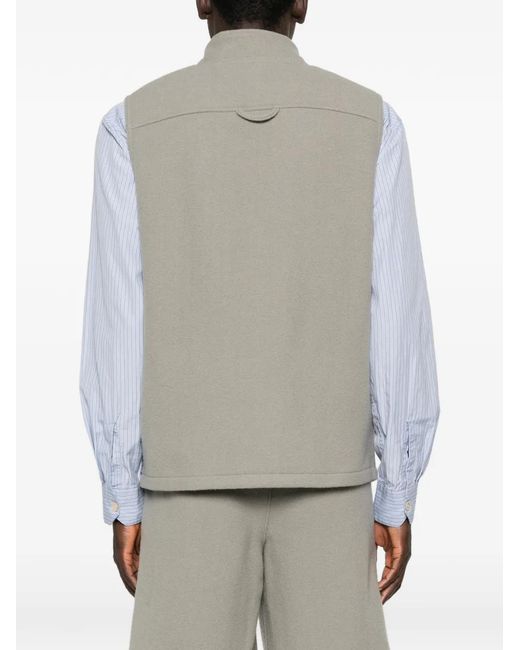 Rier Gray Zip-Fastening Pocket Gilet for men