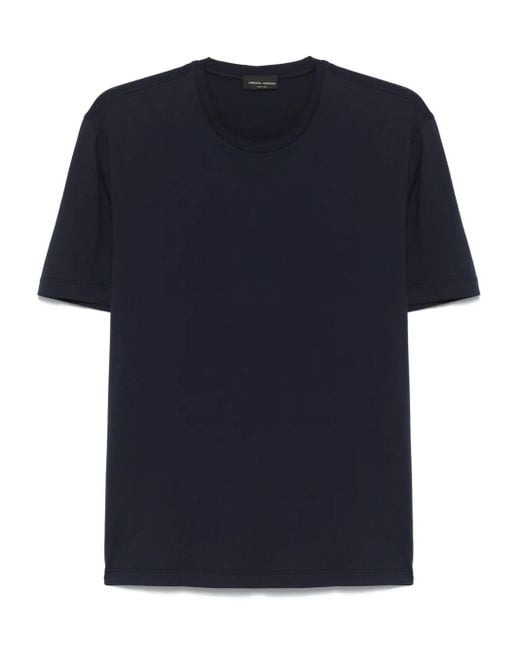 Roberto Collina Blue Cotton T-Shirt for men