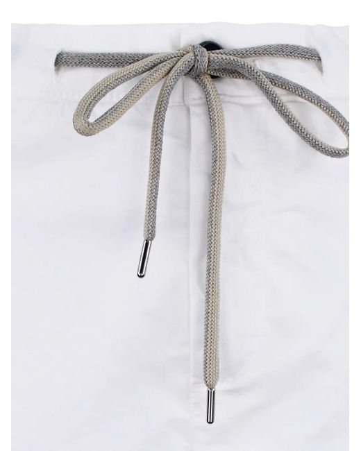 Eleventy White Drawstring Pocket Trousers