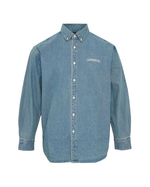 Thisisneverthat Blue Long-Sleeve Denim Shirt for men