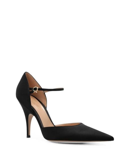 Gianvito Rossi Black Sofia Satin Pumps