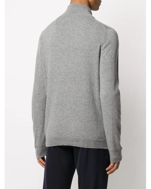 Pringle of Scotland Gray Zipped Neck Fine Knit Jumper for men