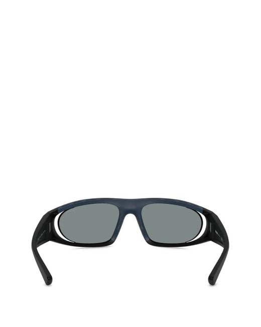 Prada Linea Rossa Black Rectangle Logo Sunglasses for men