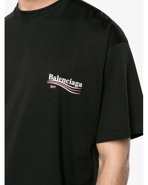 Balenciaga Cotton Oversize Logo T-shirt in Black for Men - Lyst