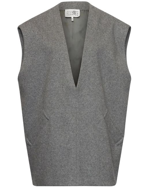 MM6 by Maison Margiela Gray Mélange-Effect Felted Vest
