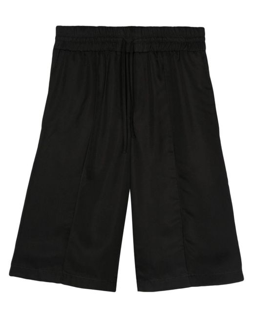 Jil Sander Black Twill-Shorts mit Bügelfalten