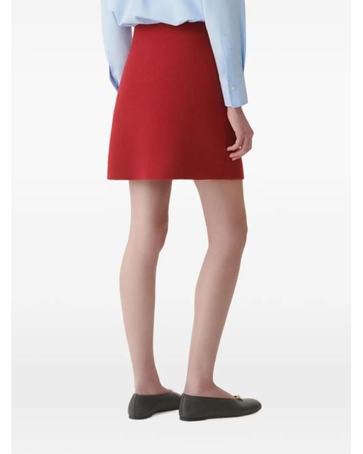 Fabiana Filippi Red Knitted Mini Skirt