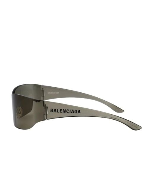 Balenciaga Gray Mono Shield-Frame Sunglasses for men