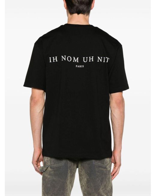 Ih Nom Uh Nit Black Slogan-print Cotton T-shirt for men