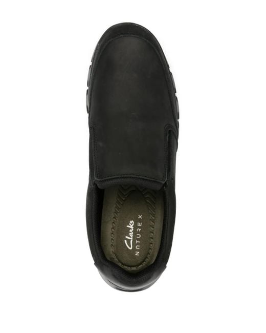 Clarks Black Nature X Step Leather Sneakers for men