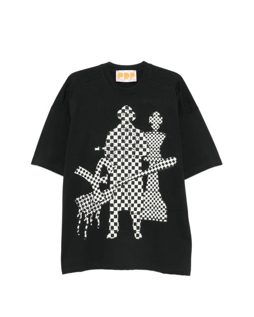 PDF Black T-Shirt À Imprimé Graphique for men