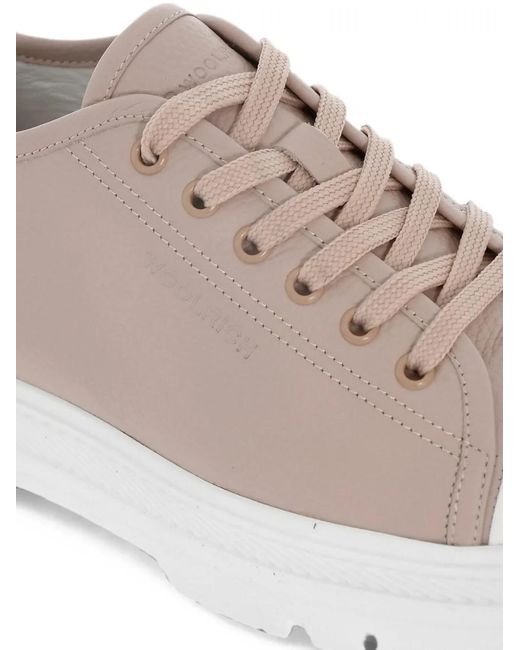 Woolrich Pink Hammered Leather Chunky Sneakers