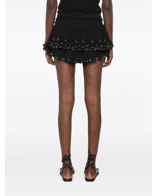 Isabel Marant Black Mini Beaded Skirt