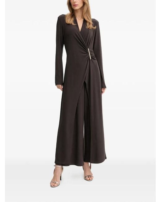 Joseph Ribkoff Black V-neck hardware jumpsuit