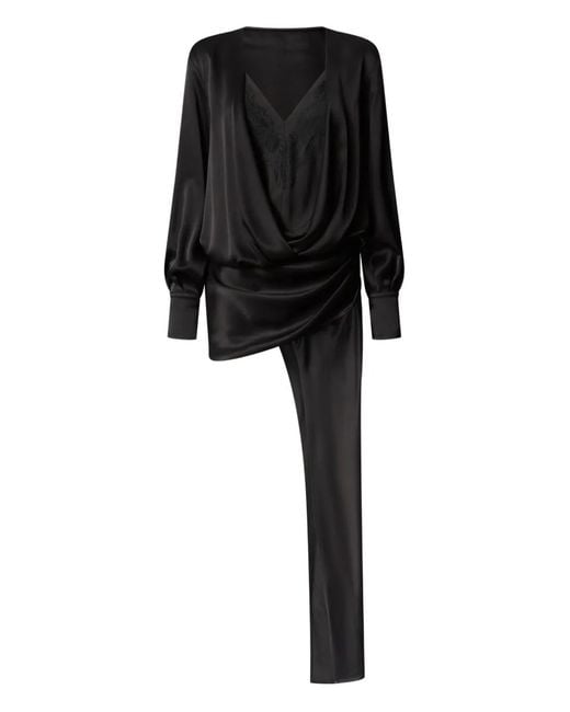 Pinko Black Short Dress With Train
