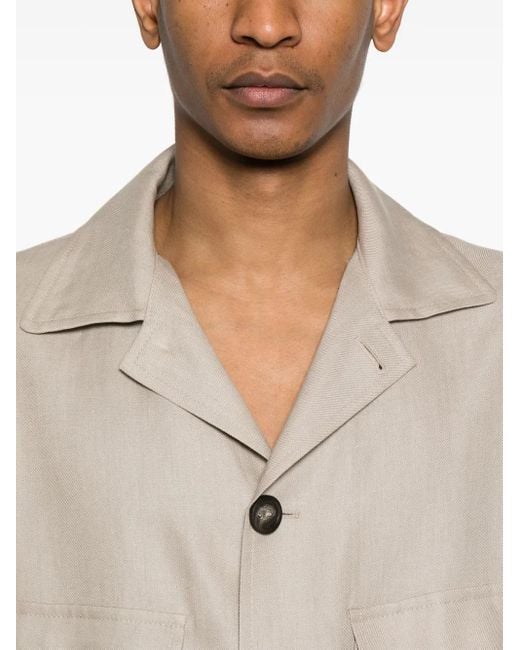 Tagliatore Natural Linen Shirt Jacket for men