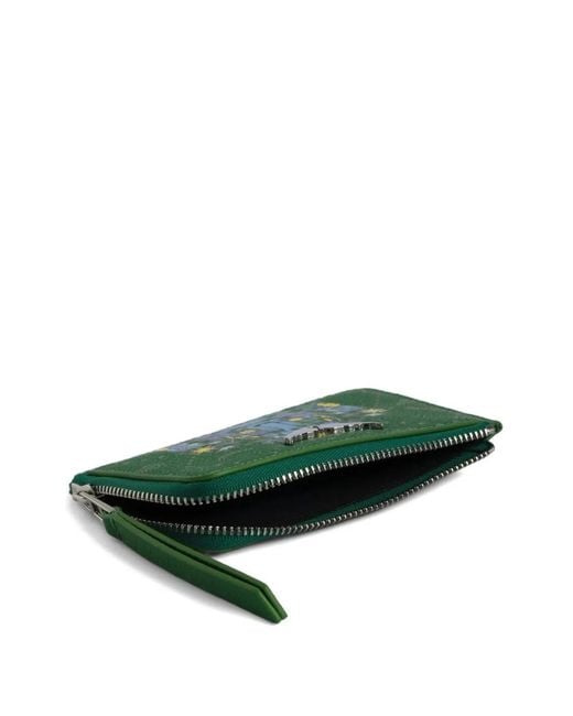 Zadig & Voltaire Green Graphic-Print Zip-Around Wallet
