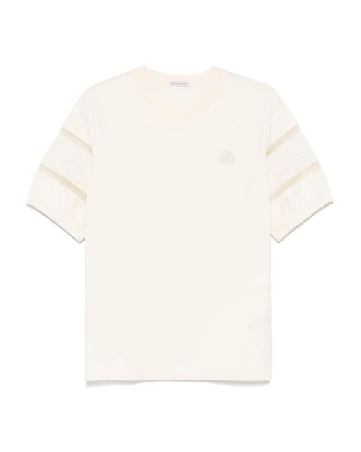 Moncler White Logo-Patch T-Shirt