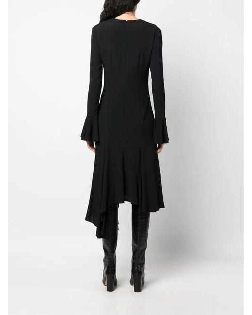Blumarine Black Eyelet-Detail Asymmetric Dress