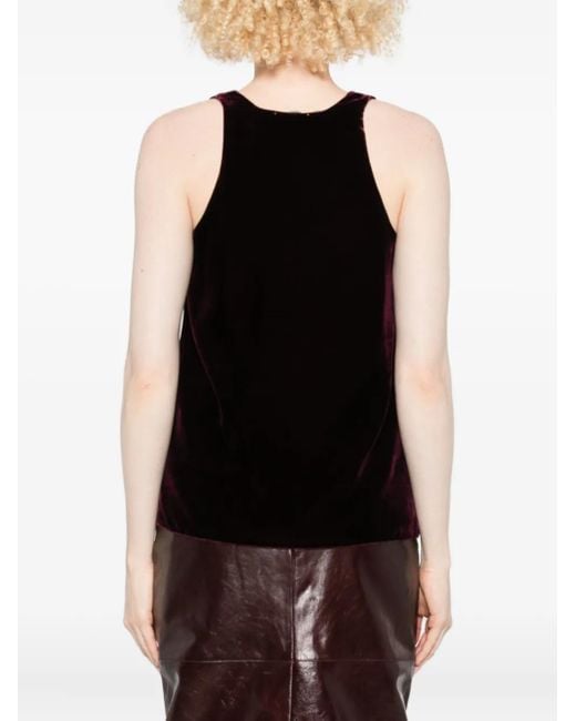 Top con cuello en V Forte Forte de color Black
