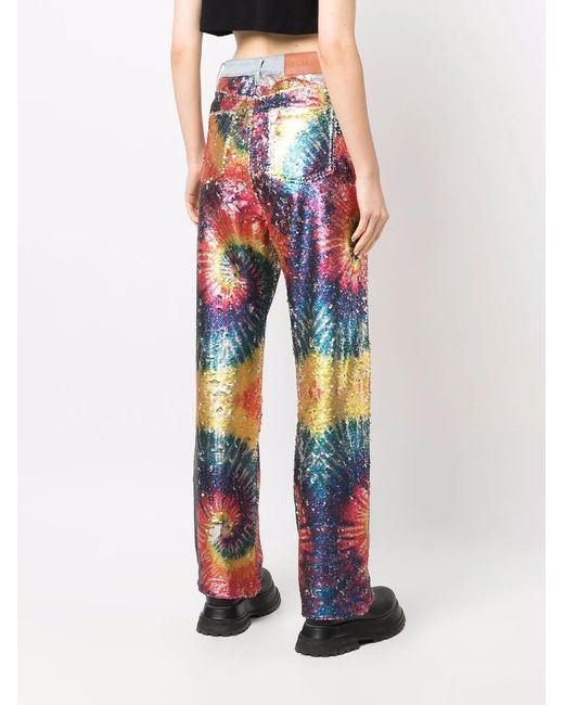 Jean Brodé De Sequins À Imprimé Tie-Dye Philipp Plein en coloris Multicolor