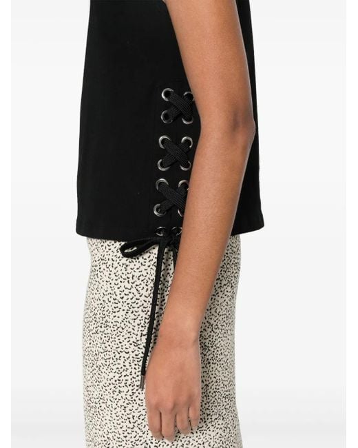 Pinko Black Sleeveless Cotton Top